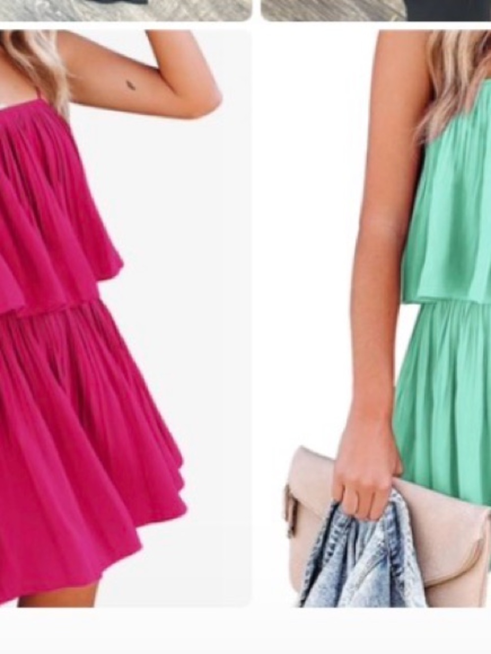 Set of two ruffled rompers